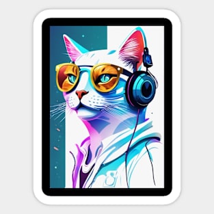 Cat DJ Sticker